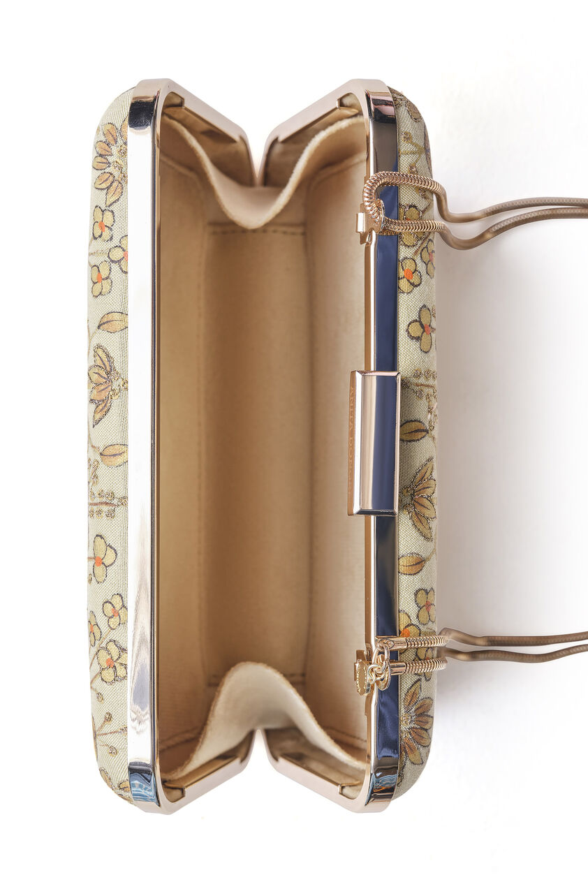 Pichhwai Clutch - Canary Gold, Gold, image 9